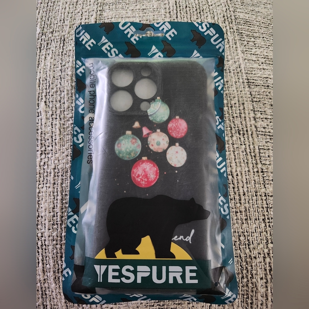 YESPURE Christmas Ornament Design Black Phone Case Iphone 16 Pro Max